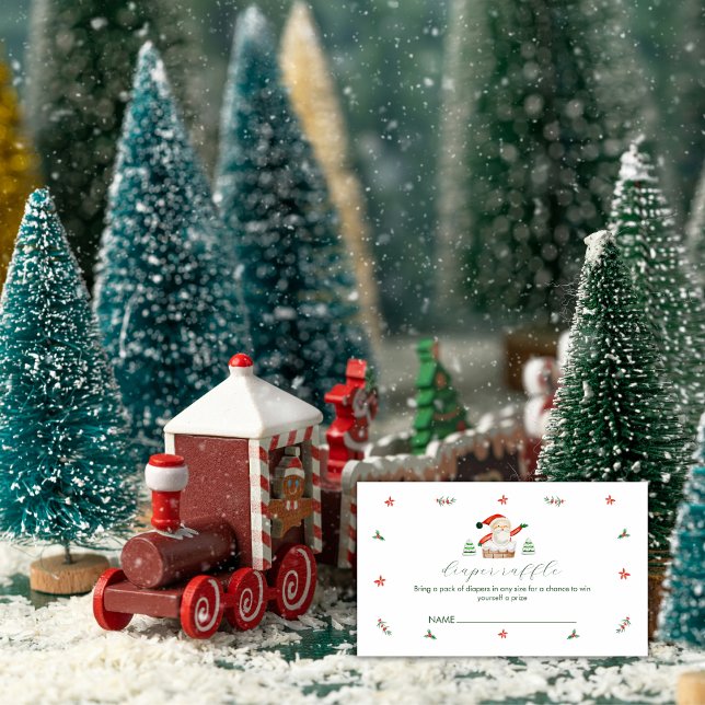 Diaper Raffle It's Cold Outside Santa Baby Shower Begleitkarte (Diaper Raffle It's Cold Outside Santa Baby Shower Enclosure Card)