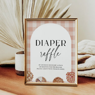 Diaper Raffle Kleine Süsse Pie Baby Shower Game Poster