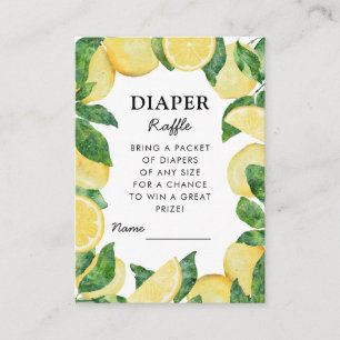 Diaper Raffle Lemon Babydusche Begleitkarte