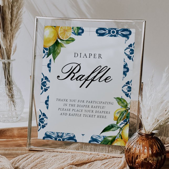 Diaper Raffle Lemon Positano Baby Duschzeichen Poster (Von Creator hochgeladen)