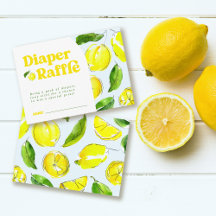 Diaper Raffle Lemon Retro Baby Dusche