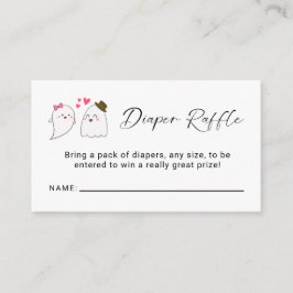 Diaper Raffle Little Boo Baby Dusche Halloween Begleitkarte