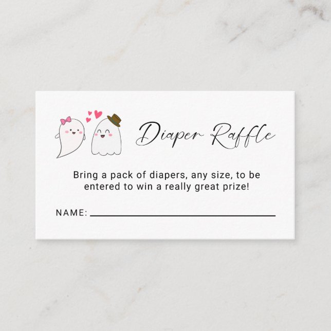 Diaper Raffle Little Boo Baby Dusche Halloween Begleitkarte (Vorderseite)