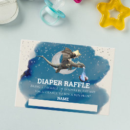 Diaper Raffle Little Knight Dragon Silver Star Begleitkarte