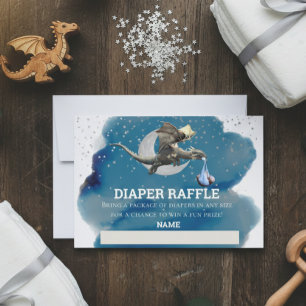 Diaper Raffle Little Knight Dragon Silver Star Einladung