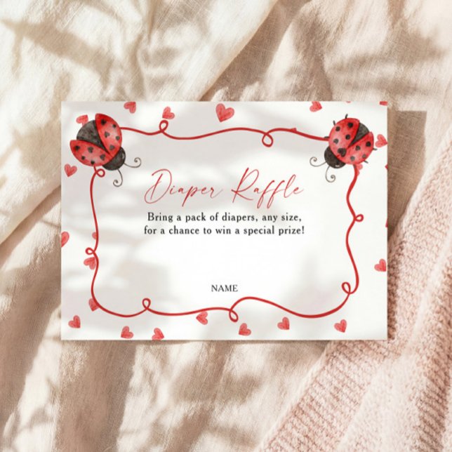 Diaper Raffle Love Bug Baby Shower Begleitkarte (Von Creator hochgeladen)