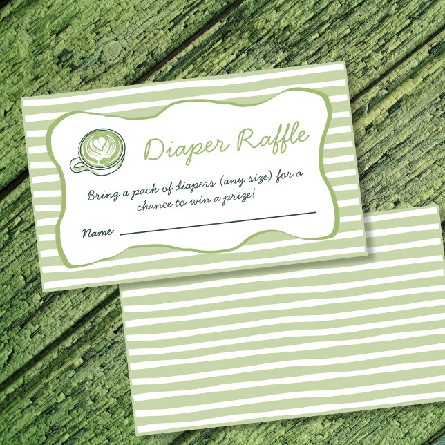 Diaper Raffle Matcha Green Tea Baby Shower Begleitkarte (Diaper Raffle Matcha Green Tea Baby Shower Enclosure Card)