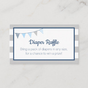 Diaper Raffle Nautical Ahoy Boy Blue Baby Dusche Begleitkarte