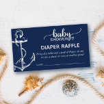 Diaper Raffle Nautical Anchor Navy Begleitkarte<br><div class="desc">Feiern Sie eine bald junge Mutter mit dieser nautisch-blauen Ankerwindelraffle.</div>