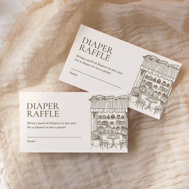 Diaper Raffle Paris Französisch Patisserie Babydus Begleitkarte (Von Creator hochgeladen)