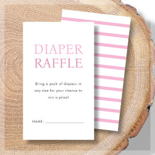 Diaper Raffle   Pink Baby Dusche Begleitkarte