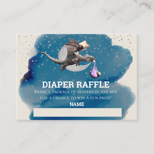 Diaper Raffle Pink Dragon Begleitkarte (Vorderseite)