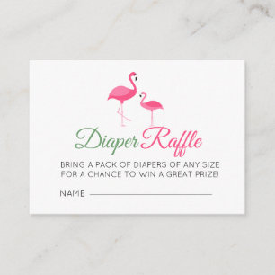 Diaper Raffle Pink Flamingo Baby Dusche Begleitkarte