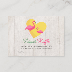 Diaper Raffle Pink Flamingo Baby Dusche Begleitkarte