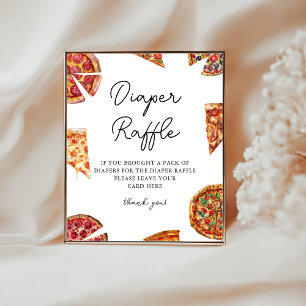 Diaper Raffle Pizza Babydusche Schild