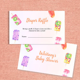 Diaper Raffle Popsicle Watercolor Kinderdusche Begleitkarte