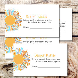 Diaper Raffle Retro Boho Sun Baby Showspiel Begleitkarte