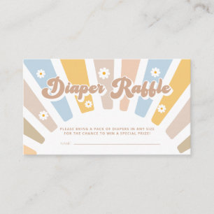 Diaper Raffle Retro Groovy Pink Babydusche Begleitkarte