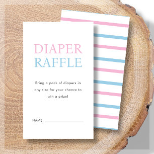 Diaper Raffle   Rosa & Blue Baby Dusche Begleitkarte