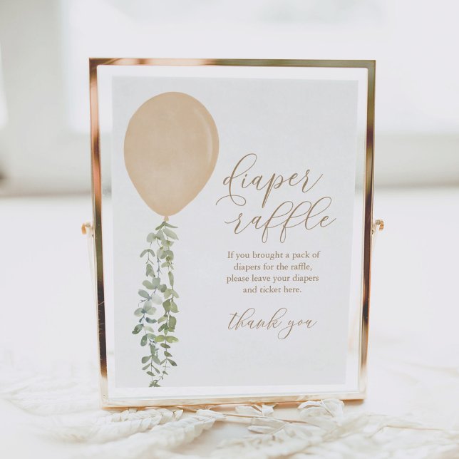 Diaper Raffle Sign Gold Ballon Baby Dusche Poster (Von Creator hochgeladen)