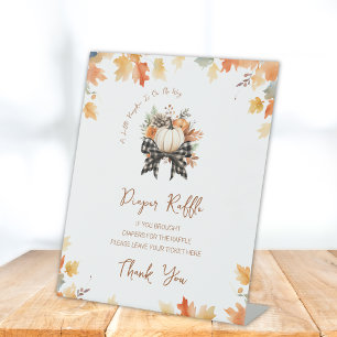 Diaper Raffle Sign Little Pumpkin Fall Baby Dusche Sockelschild