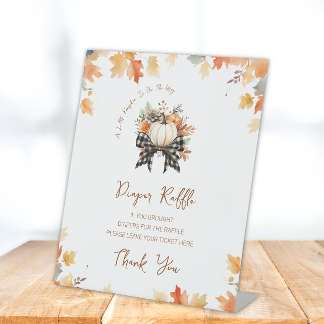 Diaper Raffle Sign Little Pumpkin Fall Baby Dusche Sockelschild (Von Creator hochgeladen)