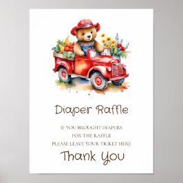 Diaper Raffle Sign Teddy Vor Ort angebautes Baby Poster