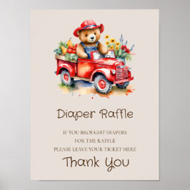 Diaper Raffle Sign Teddy Vor Ort angebautes Baby Poster