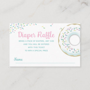 Diaper Raffle Sprinkle Doughnut Baby Dusche Visitenkarte