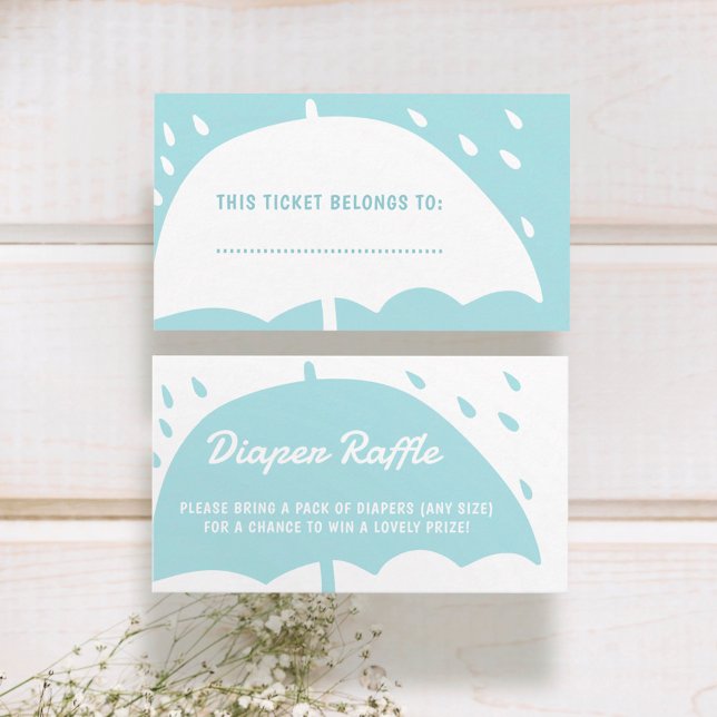 Diaper Raffle Stilvolle Regenschirm-Kinderdusche Begleitkarte (Von Creator hochgeladen)