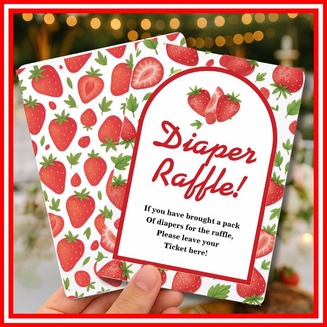 Diaper Raffle Strawberry Berry Sweet Game Einladung (Von Creator hochgeladen)
