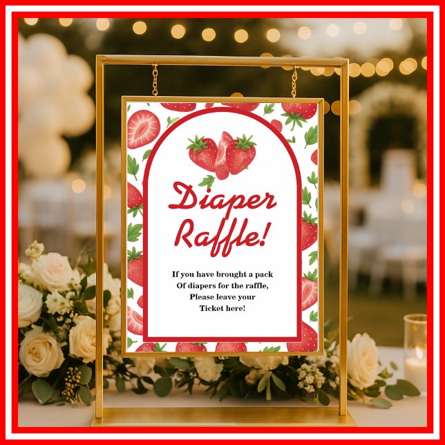 Diaper Raffle Strawberry Berry Sweet Game Poster (Von Creator hochgeladen)
