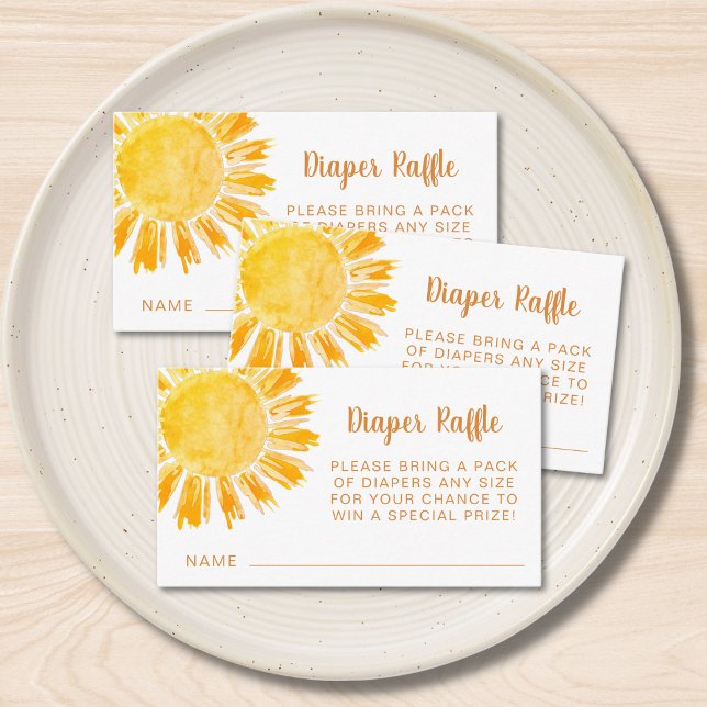Diaper Raffle Sunshine Baby Dusche Begleitkarte (Von Creator hochgeladen)