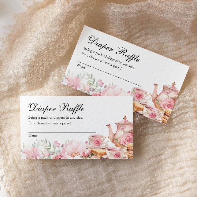 Diaper Raffle Tea Party Baby Shower  Begleitkarte (Von Creator hochgeladen)
