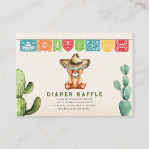 Diaper Raffle Teddy Bear Babydusche Fiesta Begleitkarte