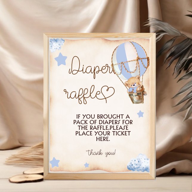 Diaper Raffle Teddy Bear Blue Baby Duschspiel Poster (Von Creator hochgeladen)