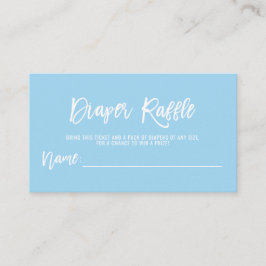 DIAPER RAFFLE Ticket Blue BOY Baby Dusche Begleitkarte