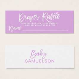DIAPER RAFFLE Ticket LAVENDER Baby Dusche