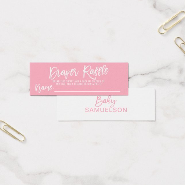 DIAPER RAFFLE Ticket Pink Girl Baby Dusche (Büro)