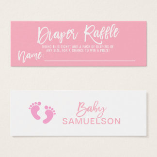 DIAPER RAFFLE Ticket Pink Girl Baby Dusche