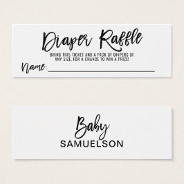 DIAPER RAFFLE Ticket Schwarz-weiß Baby Dusche