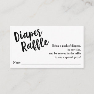 Diaper Raffle Ticket, Schwarzes Skript Eigene Fa Begleitkarte