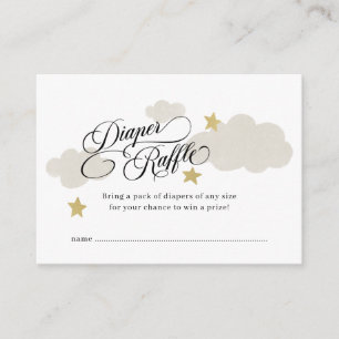 Diaper Raffle Ticket Stars Cloud Baby Dusche Begleitkarte