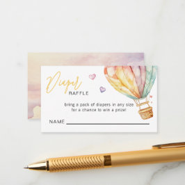 Diaper Raffle Ticket Wasserfarbe Herz Babydusche Begleitkarte