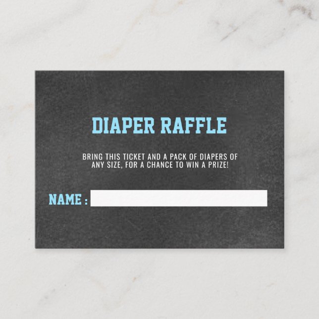 DIAPER RAFFLE Ticketsport-Halbpension Kinderdusche Begleitkarte (Vorderseite)