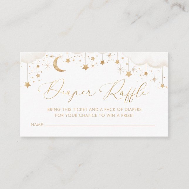 Diaper Raffle Twinkle Little Star Baby Dusche Begleitkarte (Vorderseite)