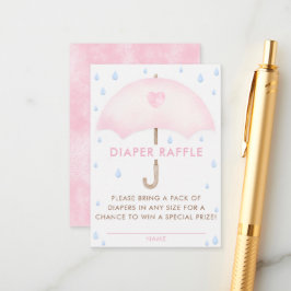 Diaper Raffle Umbrella Baby Dusche Begleitkarte