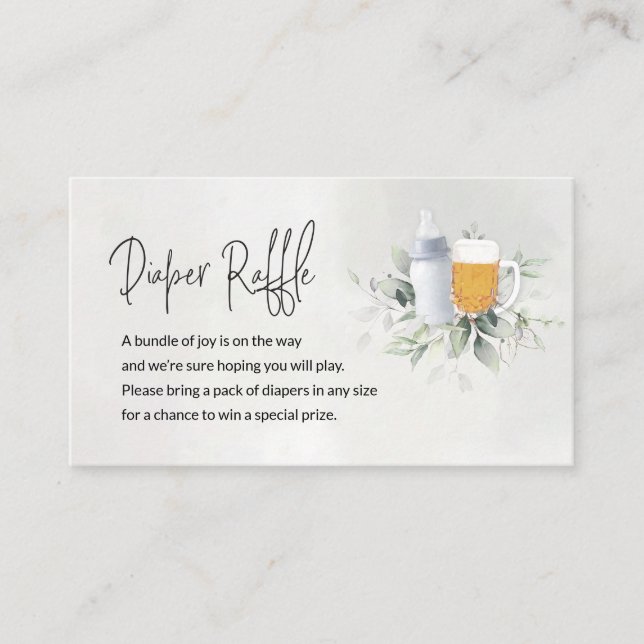 Diaper Raffle Umschließungskarte Baby wird Blue Br Begleitkarte (Vorderseite)