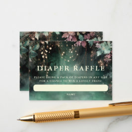 Diaper Raffle Verzauberter Waldgartenbogen Begleitkarte