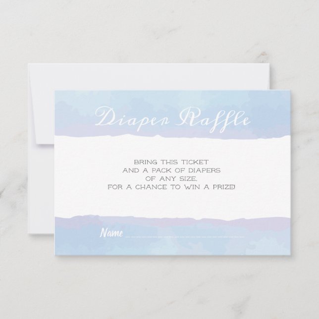 DIAPER RAFFLE Watercolor Diaper Umschließung Einladung (Vorderseite)